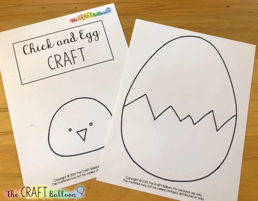 Egg and chick craft printable template