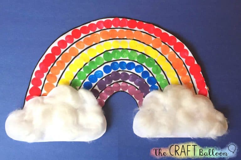 Finger paint rainbow craft for preschoolers