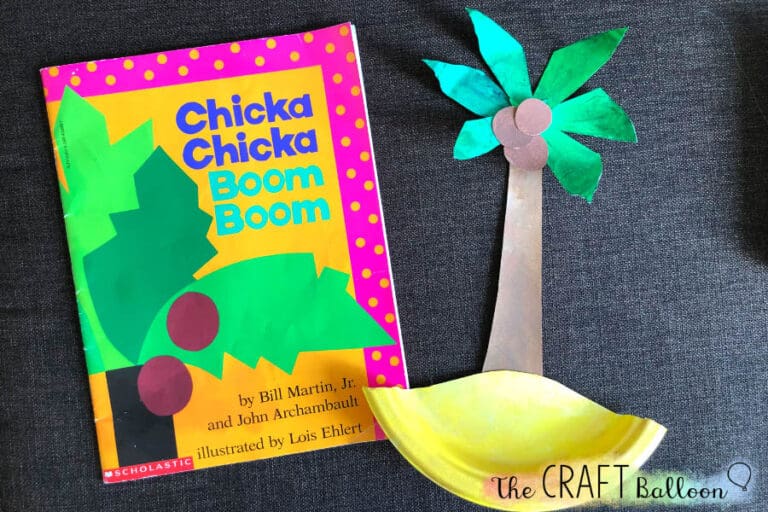 Paper plate coconut tree craft