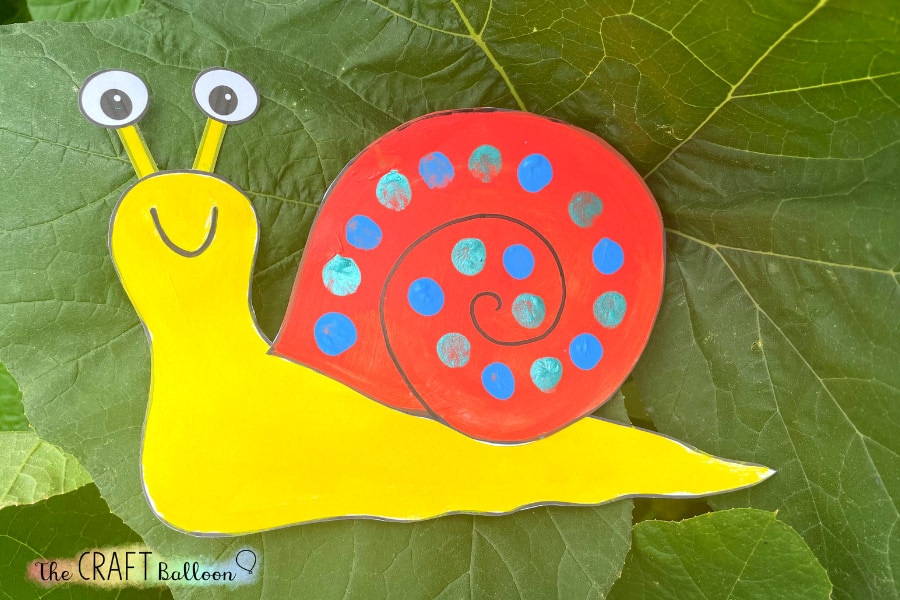 Finger painted snail craft