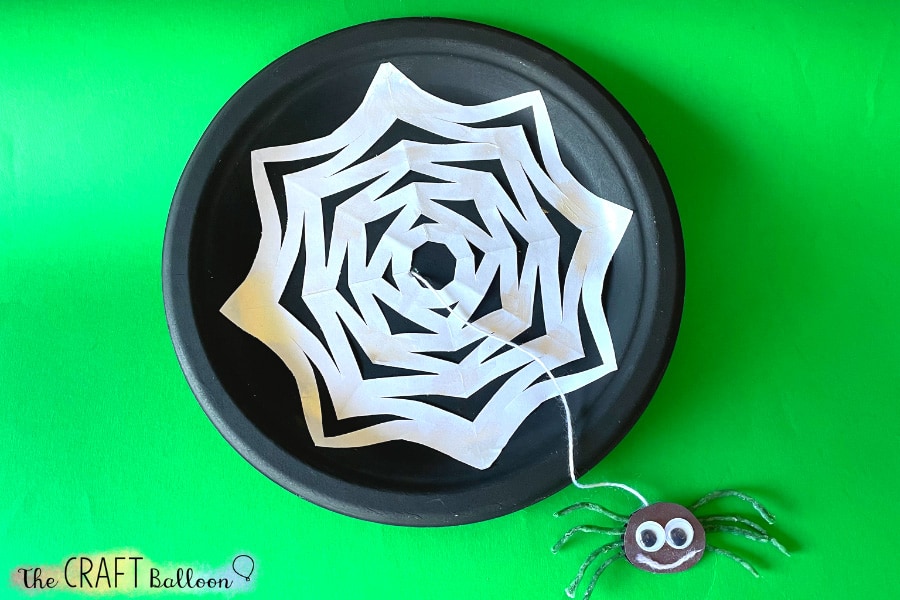Paper plate spider web (and smiley spider!)