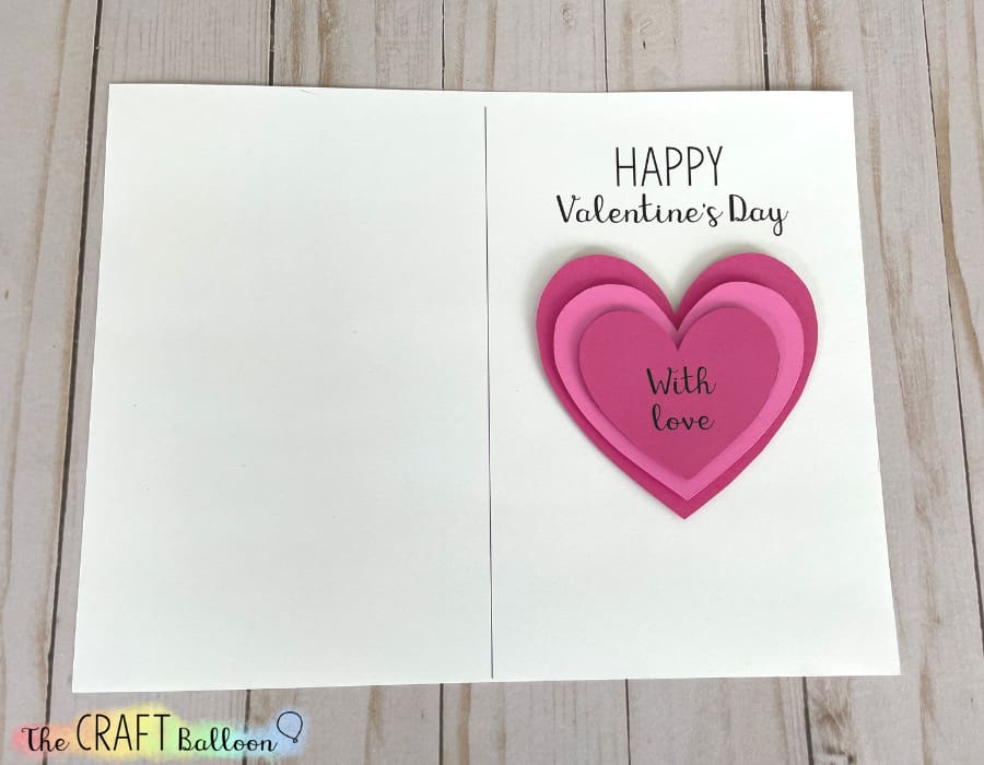 All three hearts stuck to card background.
