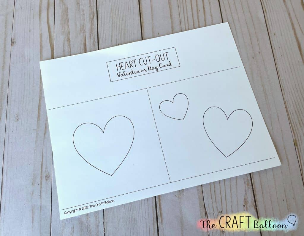 heart card printed template