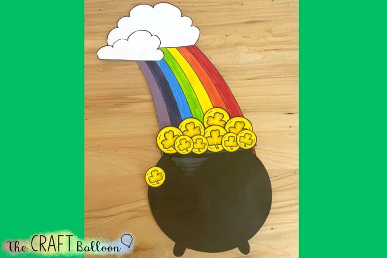 POT OF GOLD AT THE END OF THE RAINBOW PAPER CRAFT