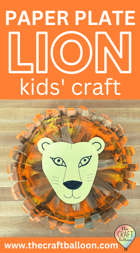Paper plate lion craft for kids