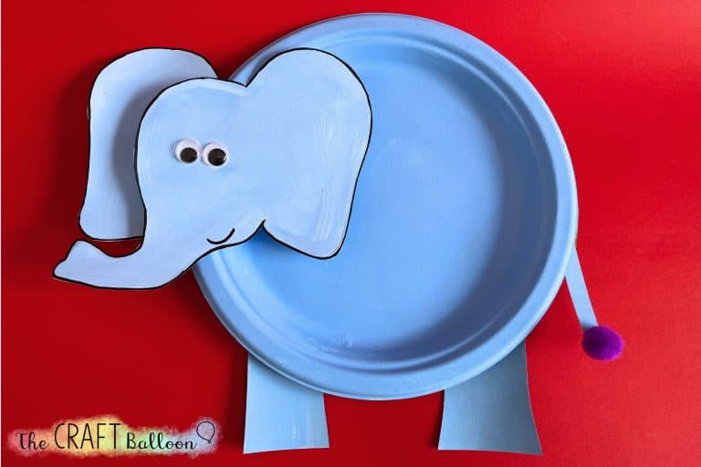 blue paper plate elephant craft